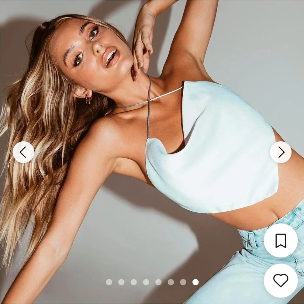 Princess Polly Women's Blue Crop Top Size 2